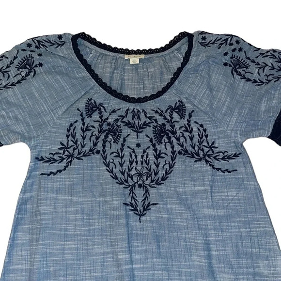 Sundance Embroidered Peasant Blouse Size XS Boho Travel Vacation Summer Casual - Picture 3 of 6